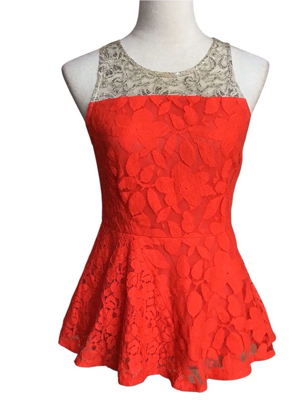 Anthropologie Moulinette Soeurs Glitzen Lace Peplum Top